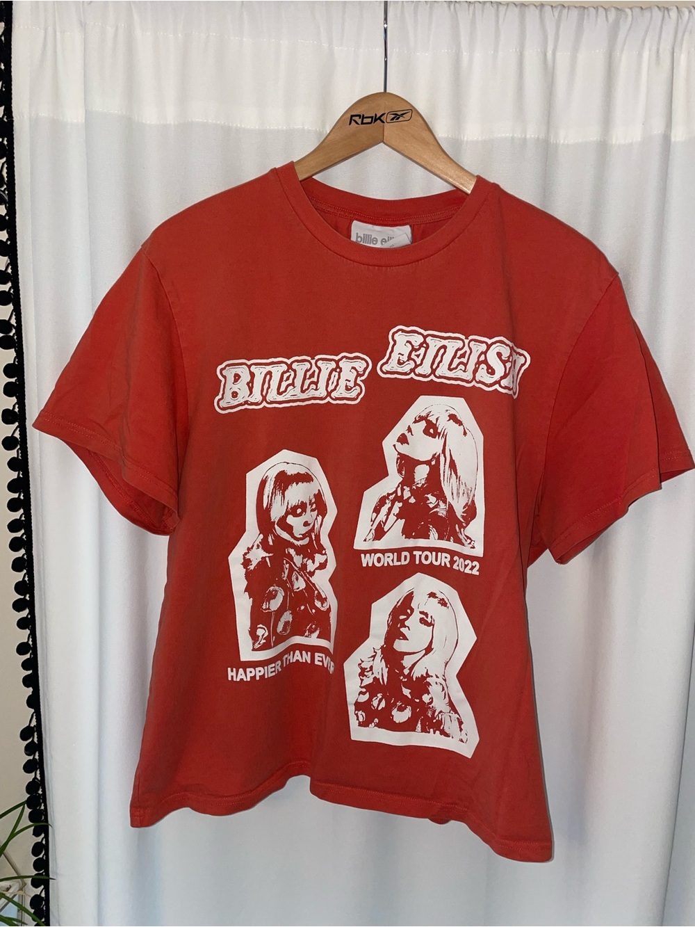 Billie Eilish Happier than Ever world tour 2022 t shirt XL orange merch tee